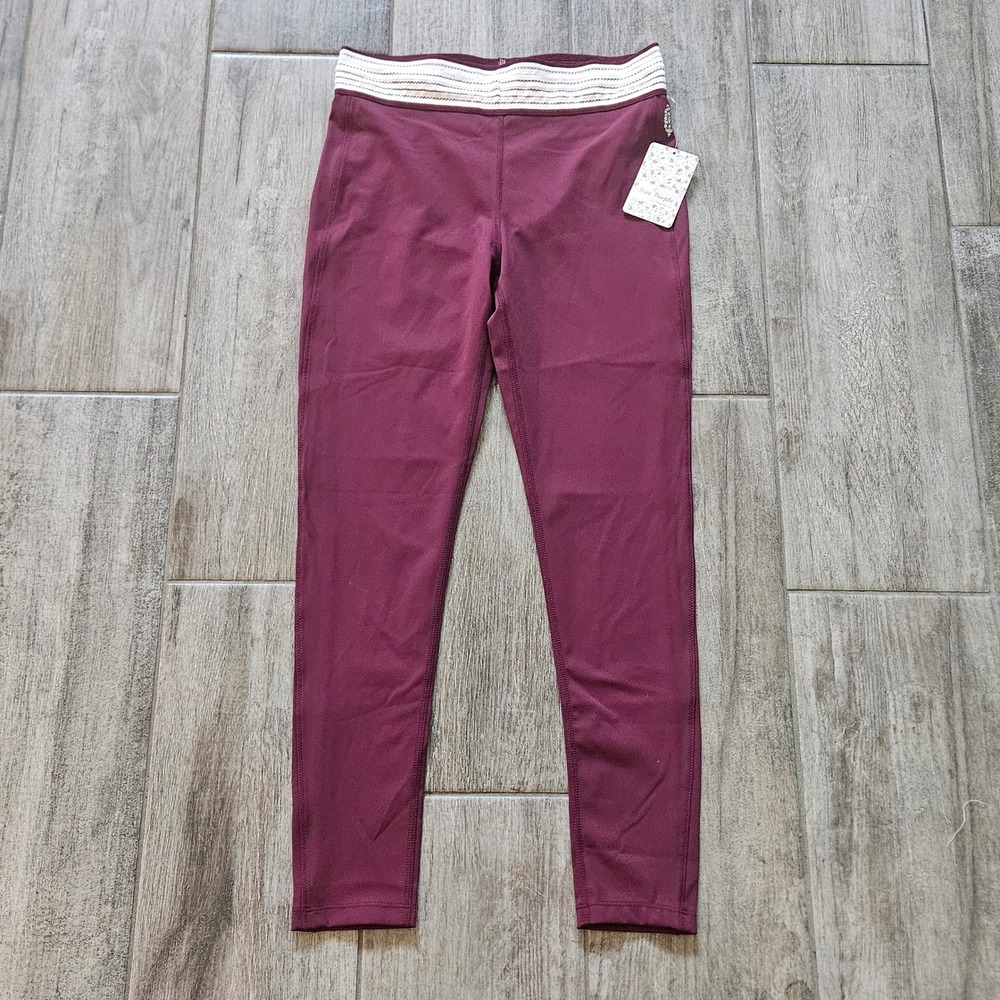 Free People FP Movement‎ Leggings Size S Rare Wine NEW Athletic Yoga Gym Lounge